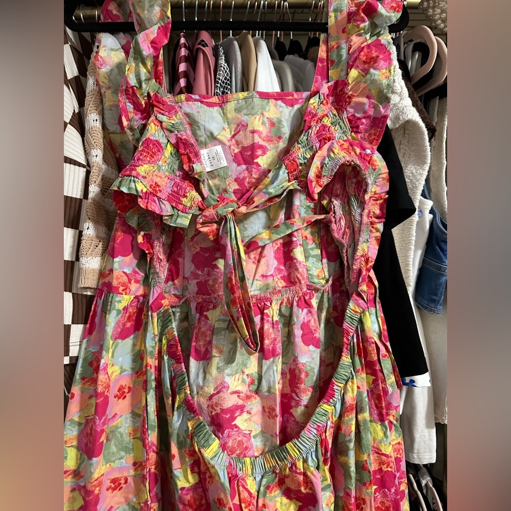 Peyton & Parker Pink Floral Dress Mommy & Me Open Back Ruffle Dress - Picture 7 of 8